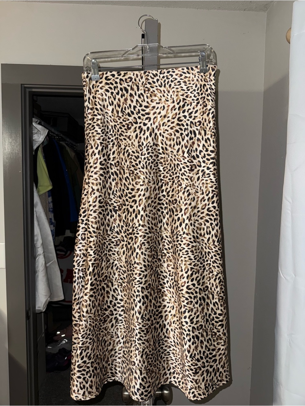 Molly Bracken Leopard-Print A-Line Midi Skirt